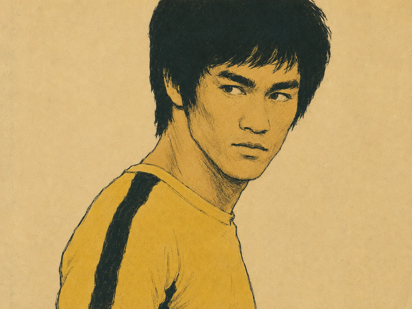 ブルース・リーを描いたポートレートイラスト